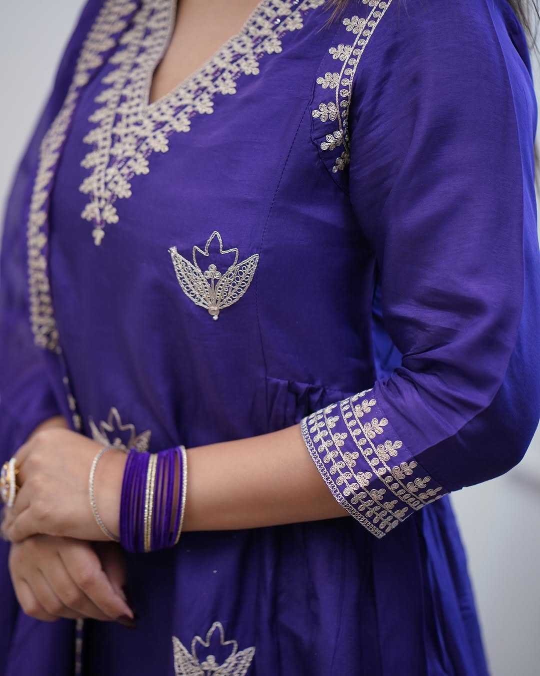 Ynf Chanderi Cotton KESH545 1020 Gowns Wholesale Fancy Gowns Embroidery Gowns Manufacturer