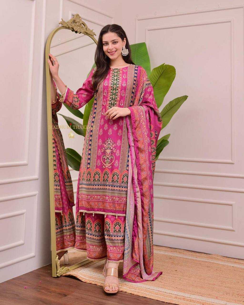 Ynf Chanderi Silk KESH501 FAIRY Suits & Dresses Wholesale Ladies Suits Sharara Salwar Suits Printed Suits Chanderi Suit Manufacturer