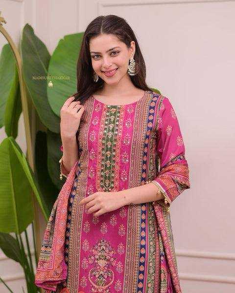 Ynf Chanderi Silk KESH501 FAIRY Suits & Dresses Wholesale Ladies Suits Sharara Salwar Suits Printed Suits Chanderi Suit Manufacturer