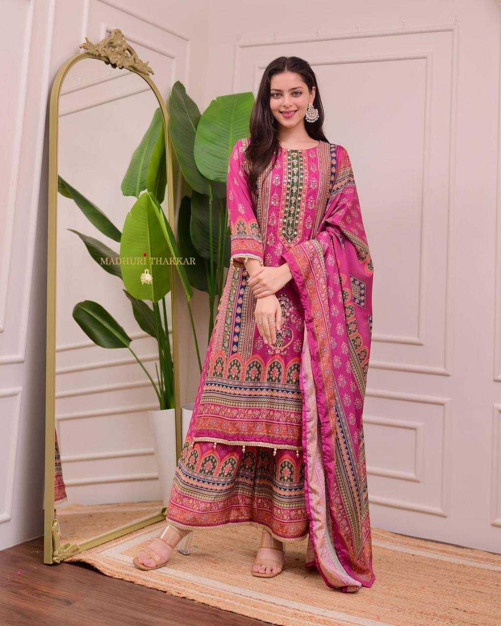 Ynf Chanderi Silk KESH501 FAIRY Suits & Dresses Wholesale Ladies Suits Sharara Salwar Suits Printed Suits Chanderi Suit Manufacturer