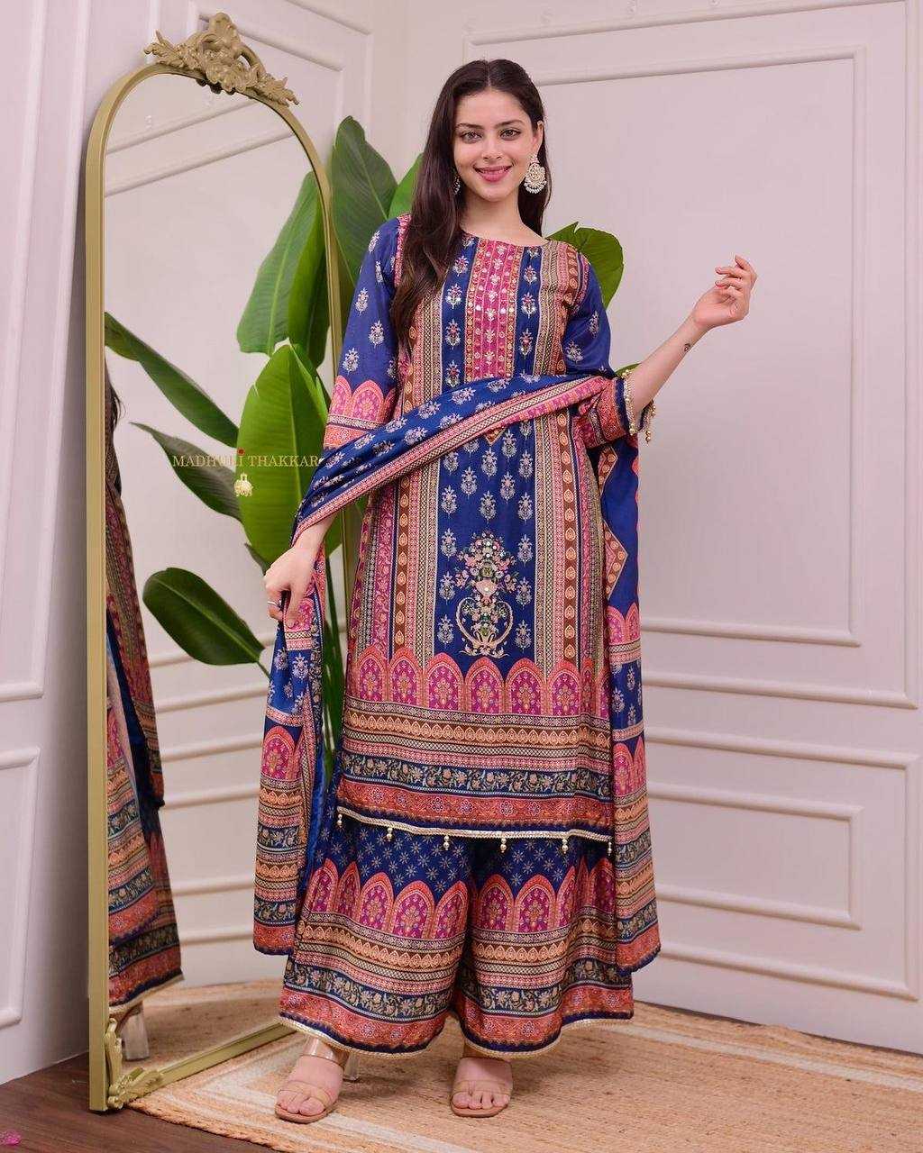 Ynf Chanderi Silk KESH501 FAIRY Suits & Dresses Wholesale Ladies Suits Sharara Salwar Suits Printed Suits Chanderi Suit Manufacturer