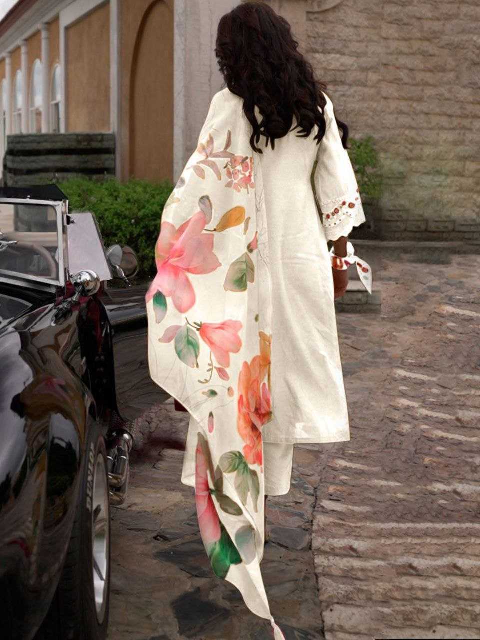 Ynf Chanderi Silk KESH523 04 Suits & Dresses Wholesale Embroidery Suits Chanderi Suit White Salwar Suit Manufacturer