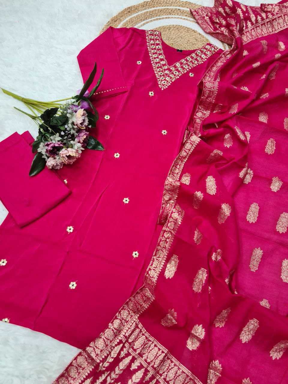 Ynf Chanderi Silk KESH529 MONA Suits & Dresses Wedding Collections Festive Collections Wholesale Embroidery Suits Party wear suits Chanderi Suit Manufacturer