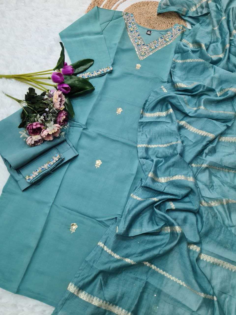 Ynf Chanderi Silk KESH529 MONA Suits & Dresses Wedding Collections Festive Collections Wholesale Embroidery Suits Party wear suits Chanderi Suit Manufacturer