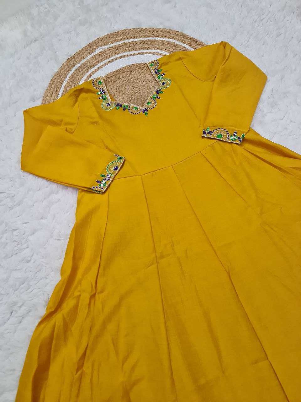 Ynf Chanderi Silk KESH529 MUSKAN 3 Gowns Wholesale Fancy Gowns Embroidery Gowns Anarkali Gown Long Gowns Manufacturer