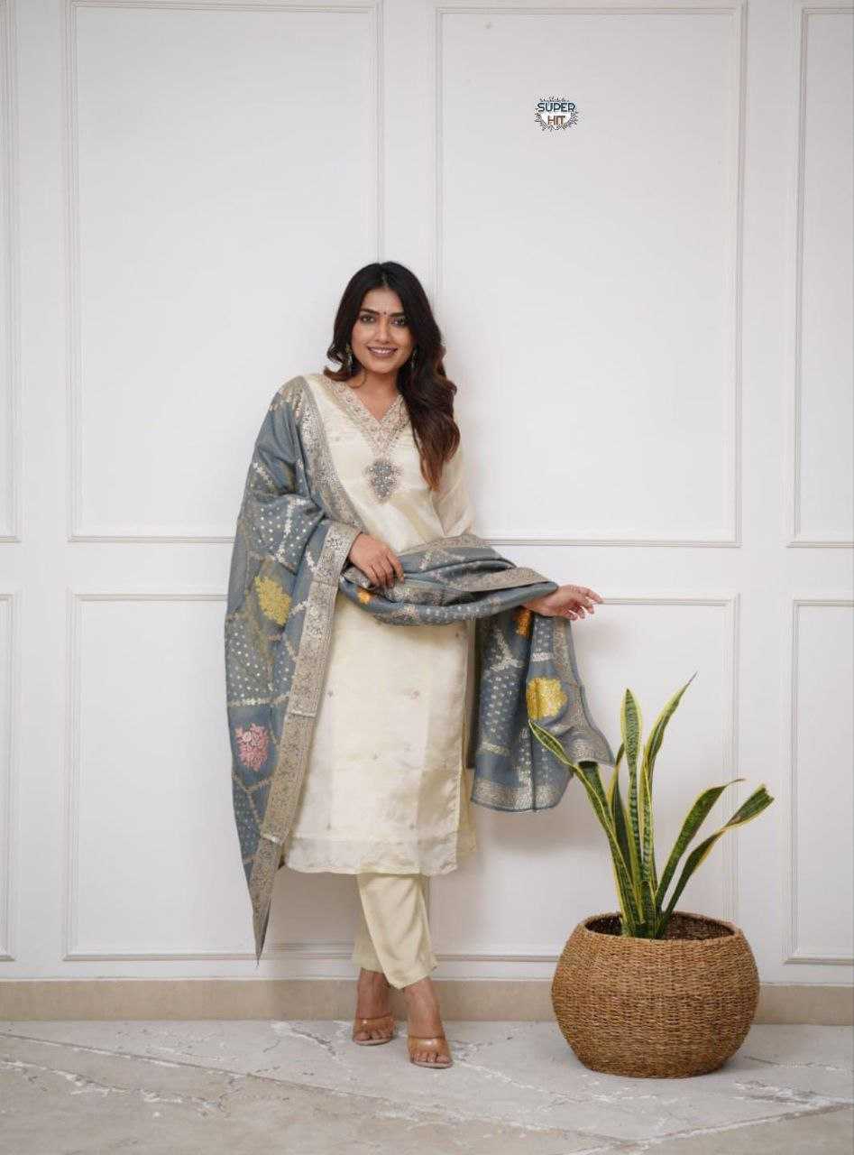Ynf Chanderi Silk KESH536 NAYAN Suits & Dresses Wholesale Embroidery Suits Chanderi Suit White Salwar Suit Manufacturer