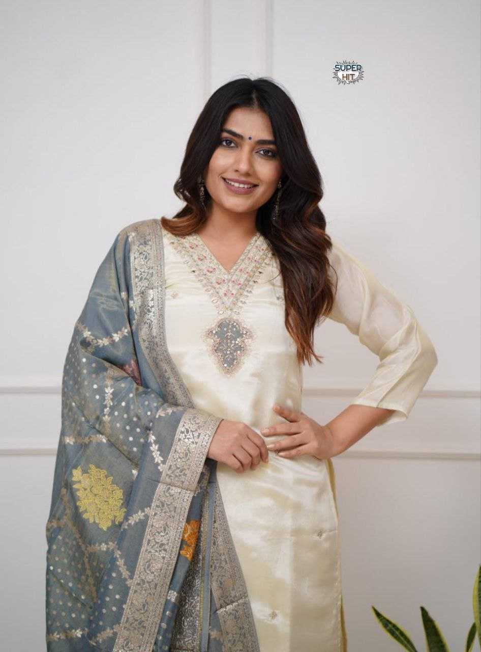 Ynf Chanderi Silk KESH536 NAYAN Suits & Dresses Wholesale Embroidery Suits Chanderi Suit White Salwar Suit Manufacturer