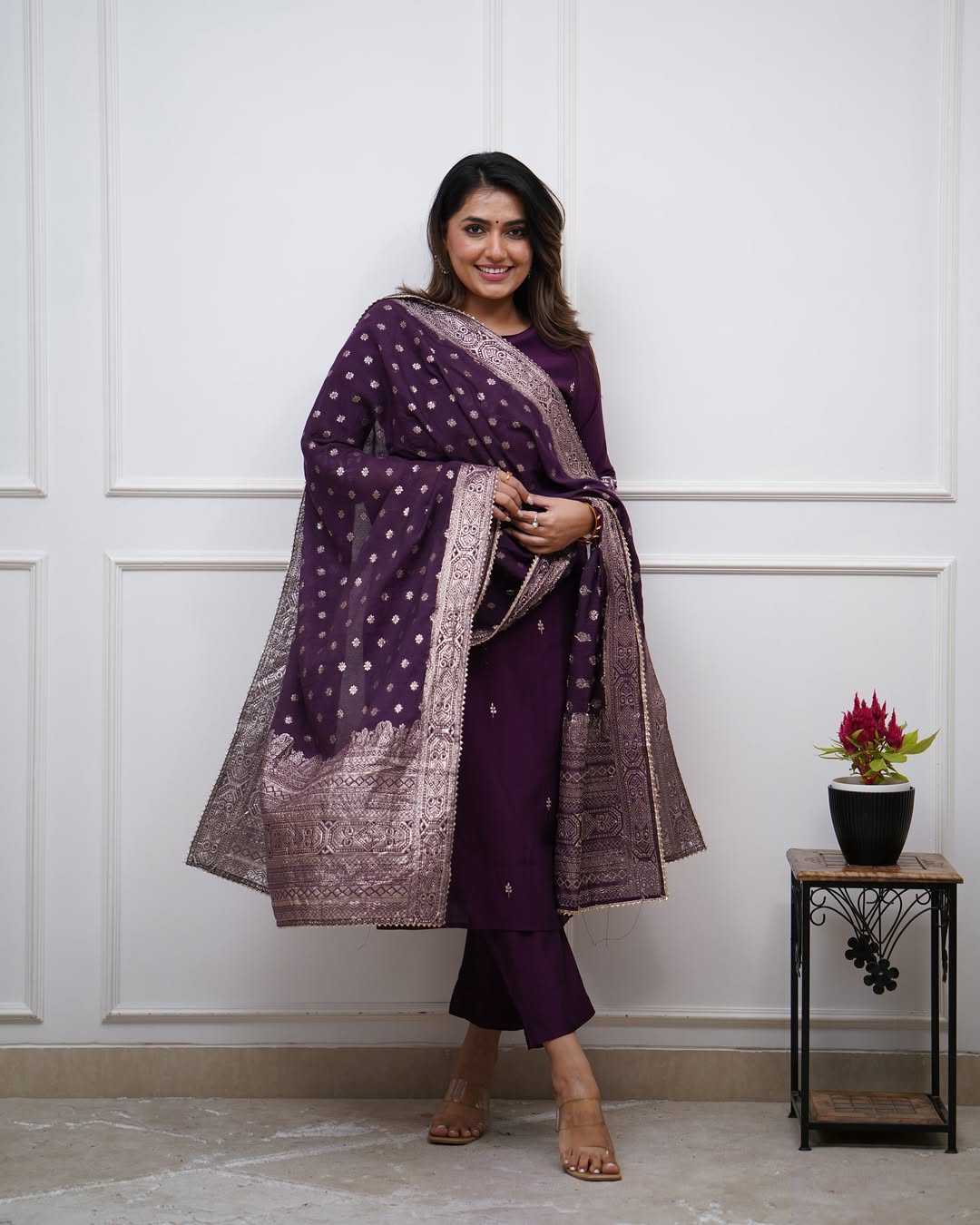 Ynf Chanderi Silk KESH545 1036 Suits & Dresses Wholesale Ladies Suits Embroidery Suits Chanderi Suit Manufacturer