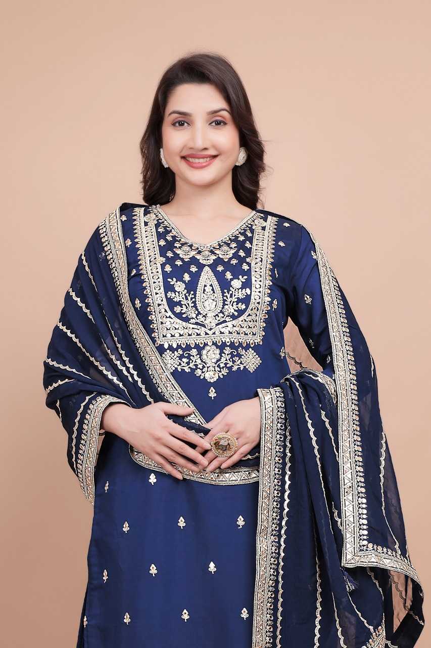 Ynf Chanderi Silk RIN197 4879 Suits & Dresses Wholesale Embroidery Suits Patiala Suits Bridal Suits Manufacturer