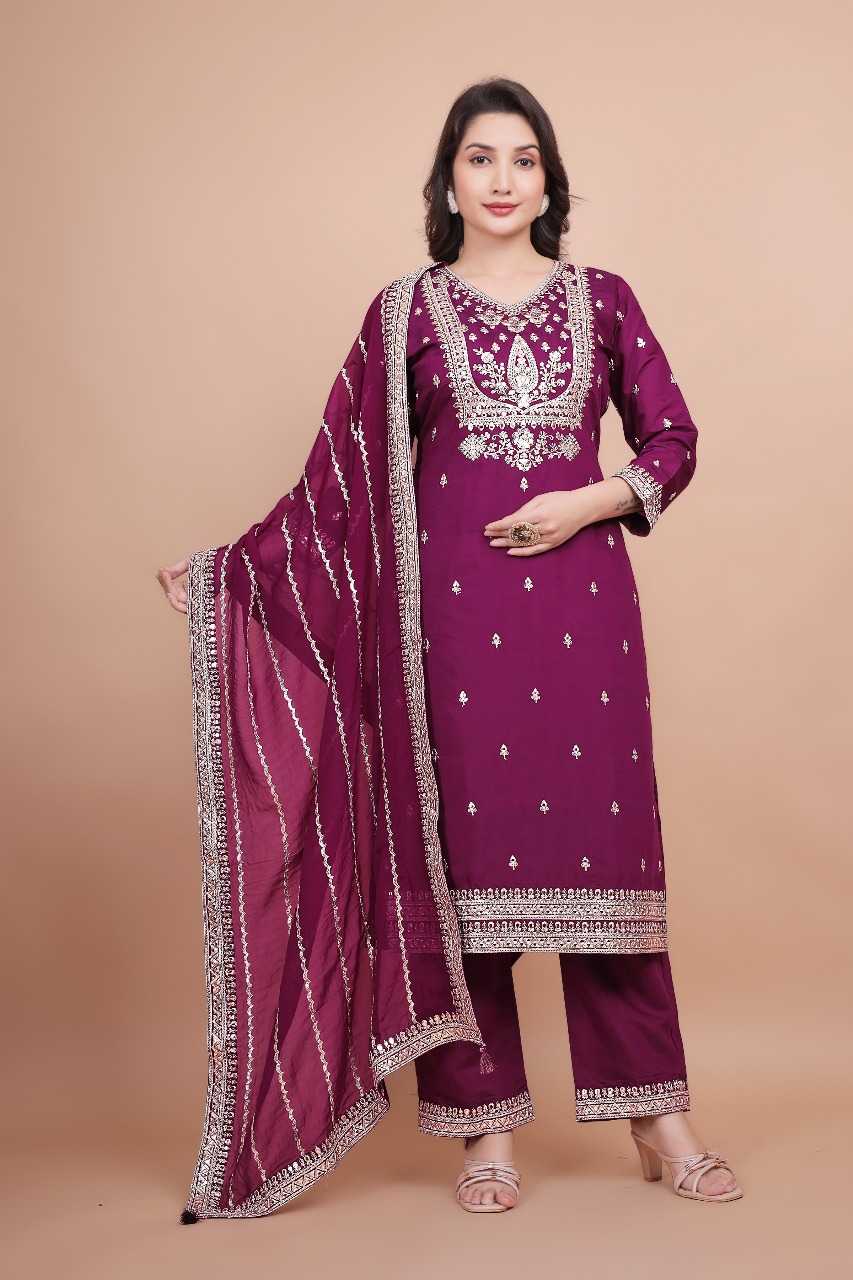 Ynf Chanderi Silk RIN197 4879 Suits & Dresses Wholesale Embroidery Suits Patiala Suits Bridal Suits Manufacturer