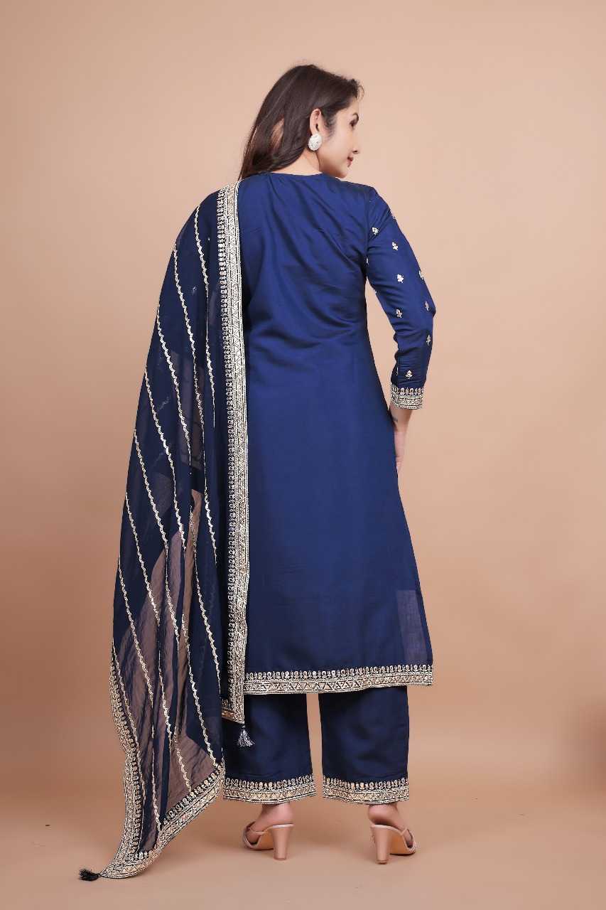 Ynf Chanderi Silk RIN197 4879 Suits & Dresses Wholesale Embroidery Suits Patiala Suits Bridal Suits Manufacturer