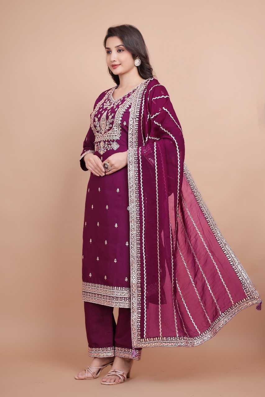 Ynf Chanderi Silk RIN197 4879 Suits & Dresses Wholesale Embroidery Suits Patiala Suits Bridal Suits Manufacturer