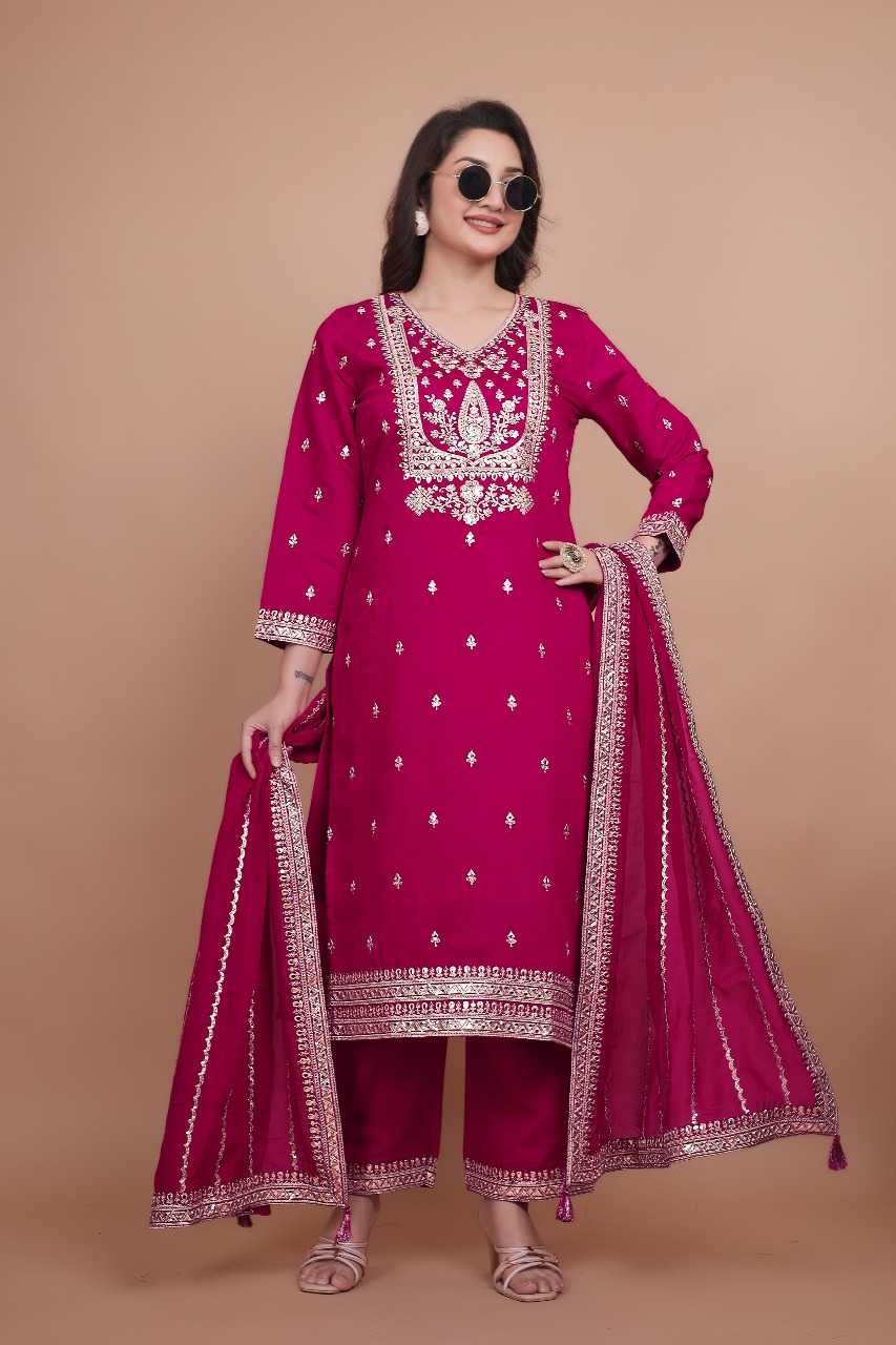 Ynf Chanderi Silk RIN197 4879 Suits & Dresses Wholesale Embroidery Suits Patiala Suits Bridal Suits Manufacturer