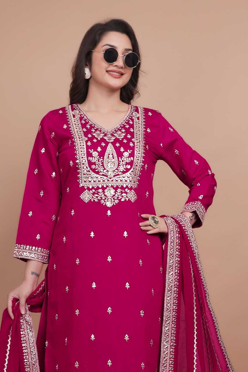Ynf Chanderi Silk RIN197 4879 Suits & Dresses Wholesale Embroidery Suits Patiala Suits Bridal Suits Manufacturer