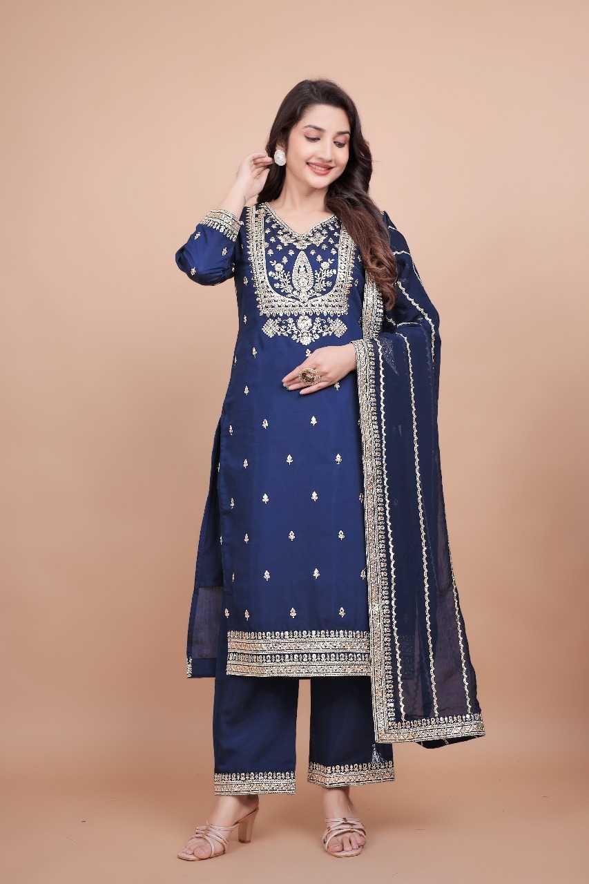 Ynf Chanderi Silk RIN197 4879 Suits & Dresses Wholesale Embroidery Suits Patiala Suits Bridal Suits Manufacturer