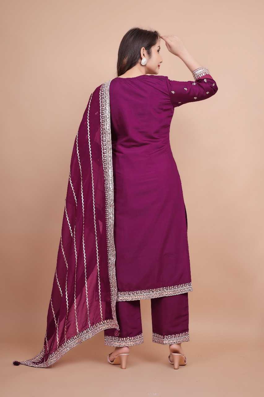 Ynf Chanderi Silk RIN197 4879 Suits & Dresses Wholesale Embroidery Suits Patiala Suits Bridal Suits Manufacturer