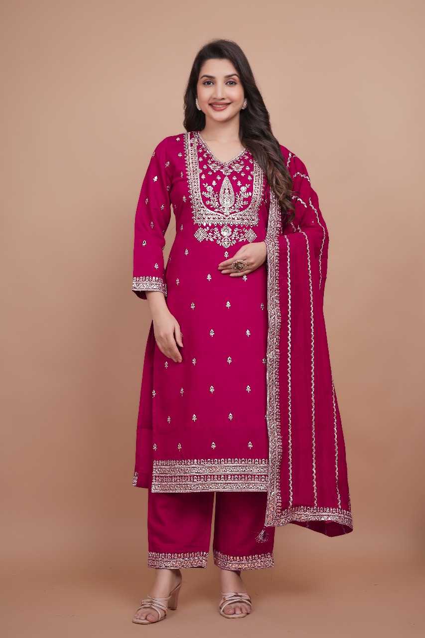 Ynf Chanderi Silk RIN197 4879 Suits & Dresses Wholesale Embroidery Suits Patiala Suits Bridal Suits Manufacturer