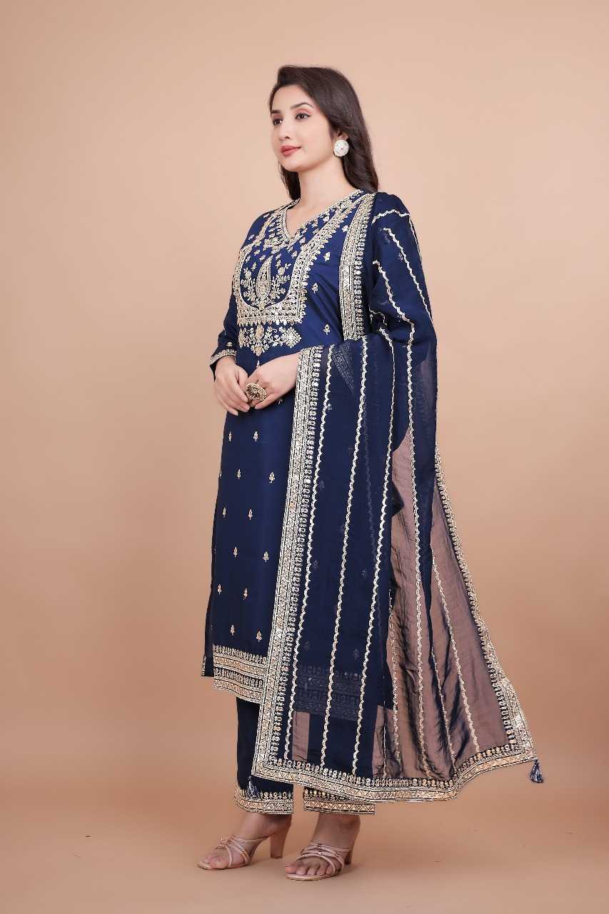 Ynf Chanderi Silk RIN197 4879 Suits & Dresses Wholesale Embroidery Suits Patiala Suits Bridal Suits Manufacturer