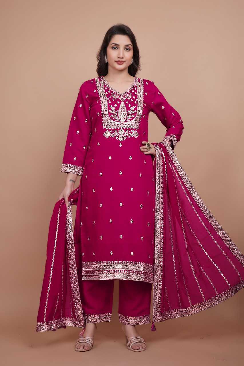 Ynf Chanderi Silk RIN197 4879 Suits & Dresses Wholesale Embroidery Suits Patiala Suits Bridal Suits Manufacturer