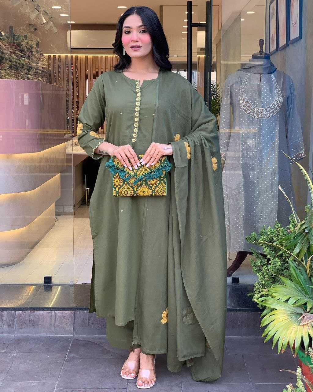 Ynf Chanderi Silk RIN217 329 Suits & Dresses Wedding Collections Festive Collections Wholesale Embroidery Suits Chanderi Suit Wedding Outfits Manufacturer