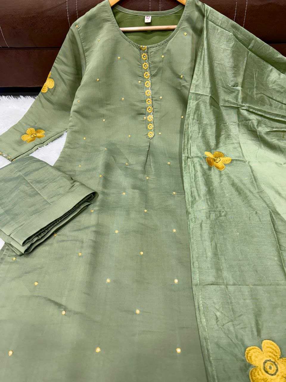 Ynf Chanderi Silk RIN217 329 Suits & Dresses Wedding Collections Festive Collections Wholesale Embroidery Suits Chanderi Suit Wedding Outfits Manufacturer