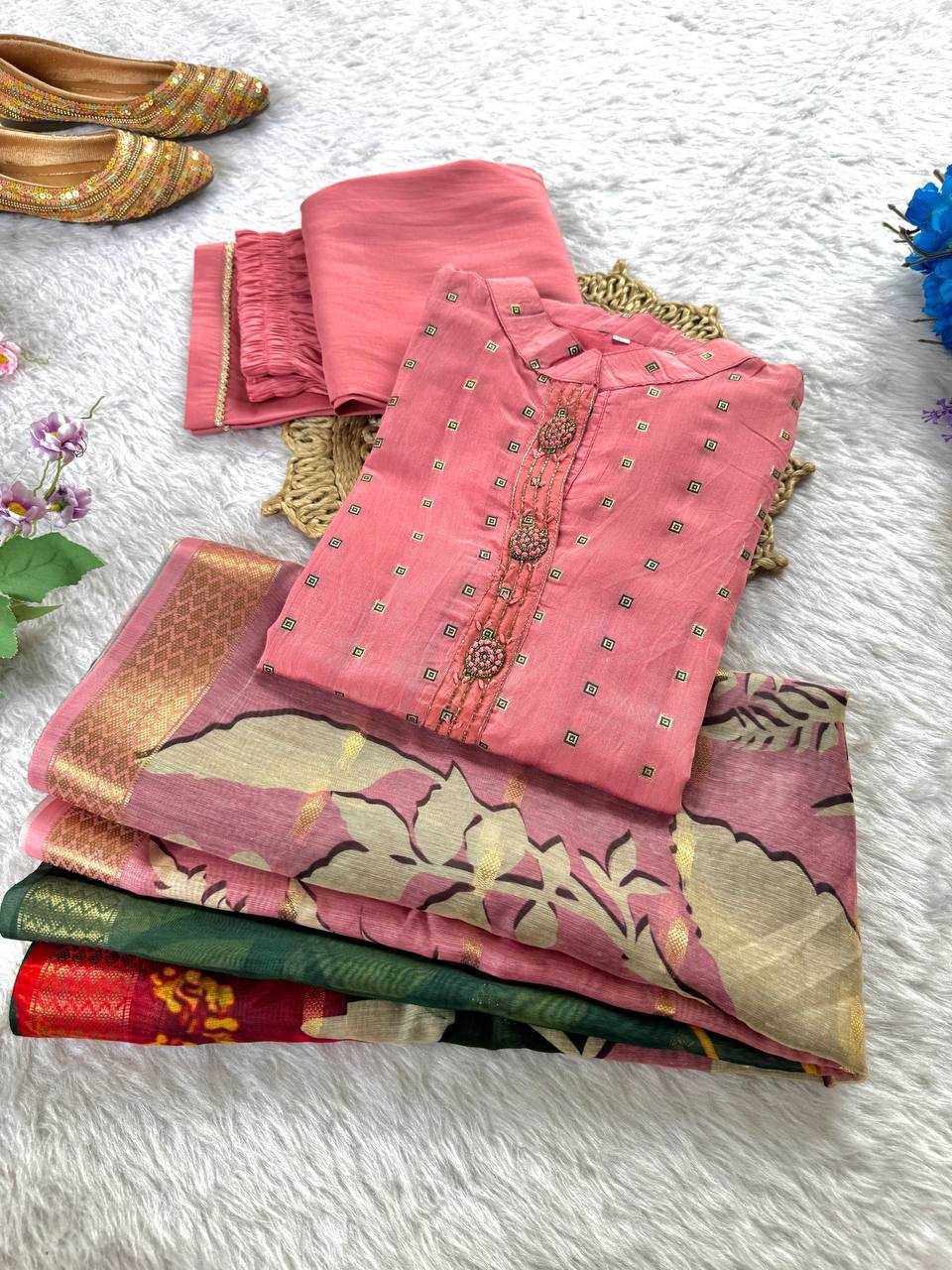 Ynf Chanderi Soft KESH513 478 Suits & Dresses Wedding Collections Festive Collections Wholesale Chanderi Suit Casual Dresses Handwork Suits Manufacturer