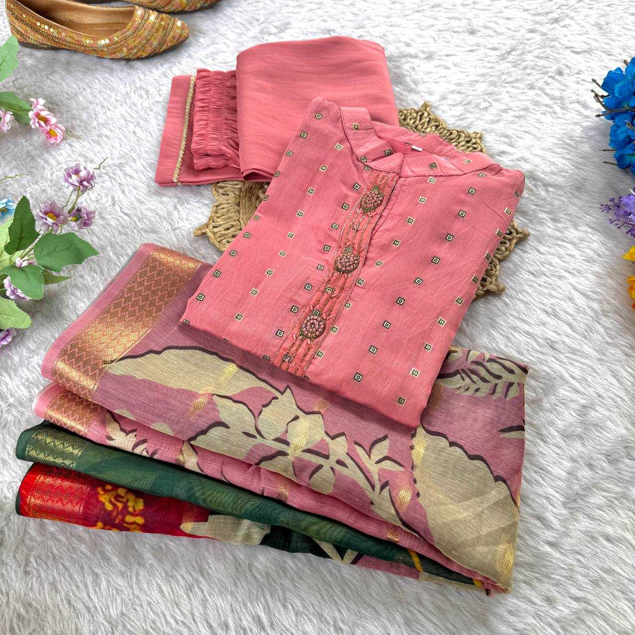 Ynf Chanderi Soft KESH513 478 Suits & Dresses Wedding Collections Festive Collections Wholesale Chanderi Suit Casual Dresses Handwork Suits Manufacturer