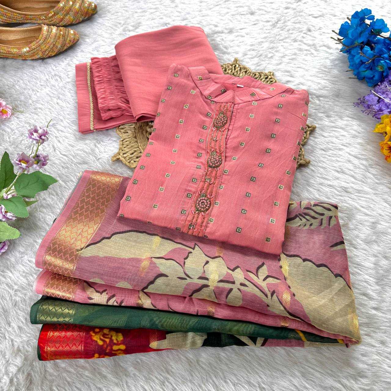 Ynf Chanderi Soft KESH513 478 Suits & Dresses Wedding Collections Festive Collections Wholesale Chanderi Suit Casual Dresses Handwork Suits Manufacturer