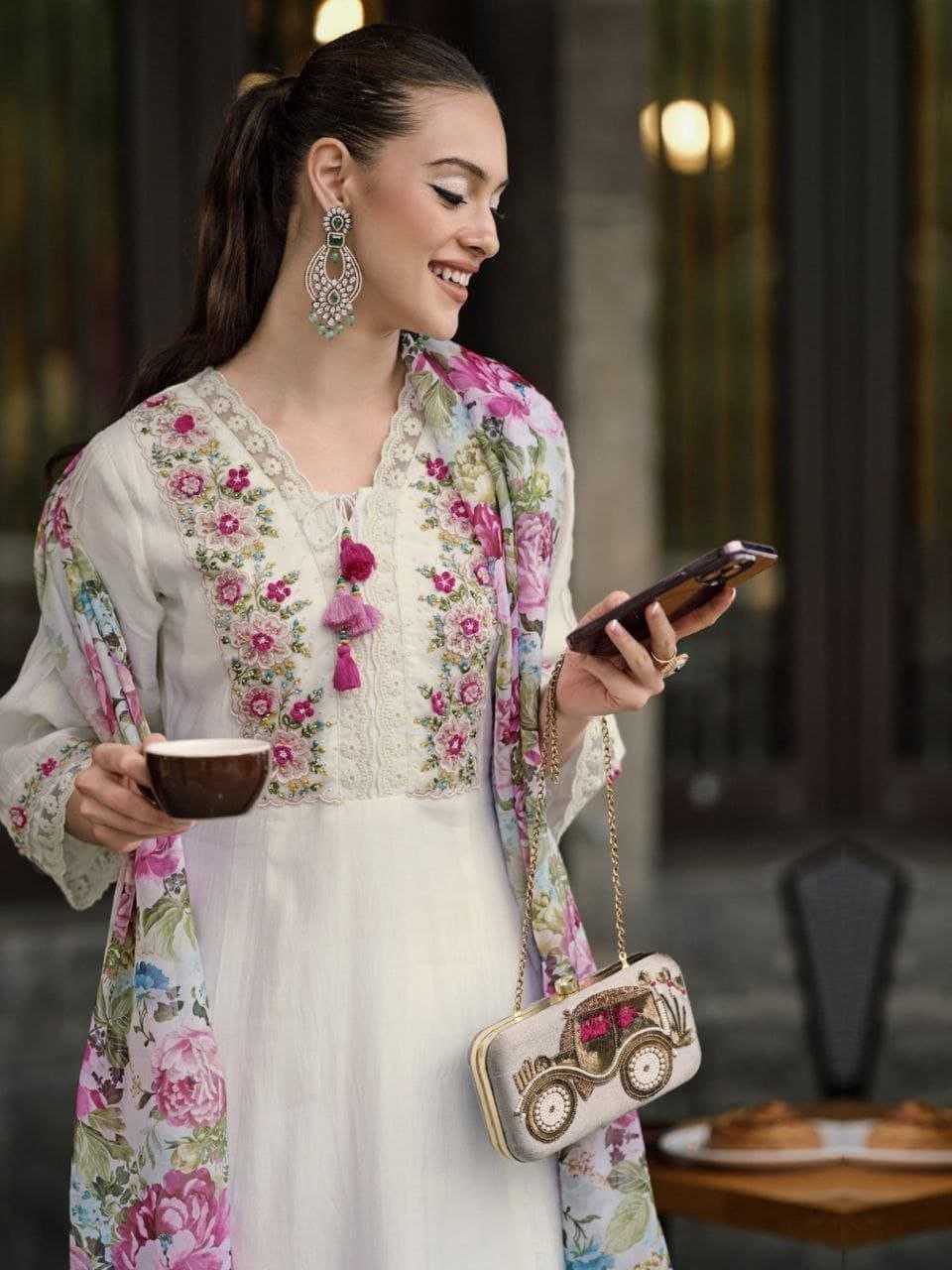 Ynf Chanderi Soft KESH550 199 Kurti Festive Collections Wholesale Designer Kurtis Embroidered Kurtis Onam Collections Manufacturer