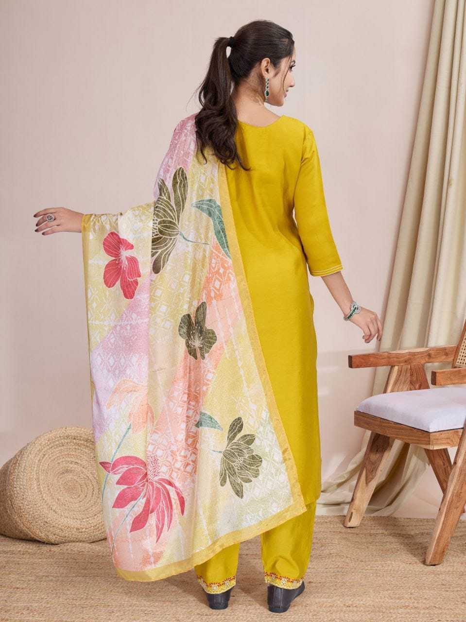 Ynf Chanderi Soft RIN222 BS-88 Kurti Wholesale Designer Kurtis Printed Kurtis Embroidered Kurtis Manufacturer