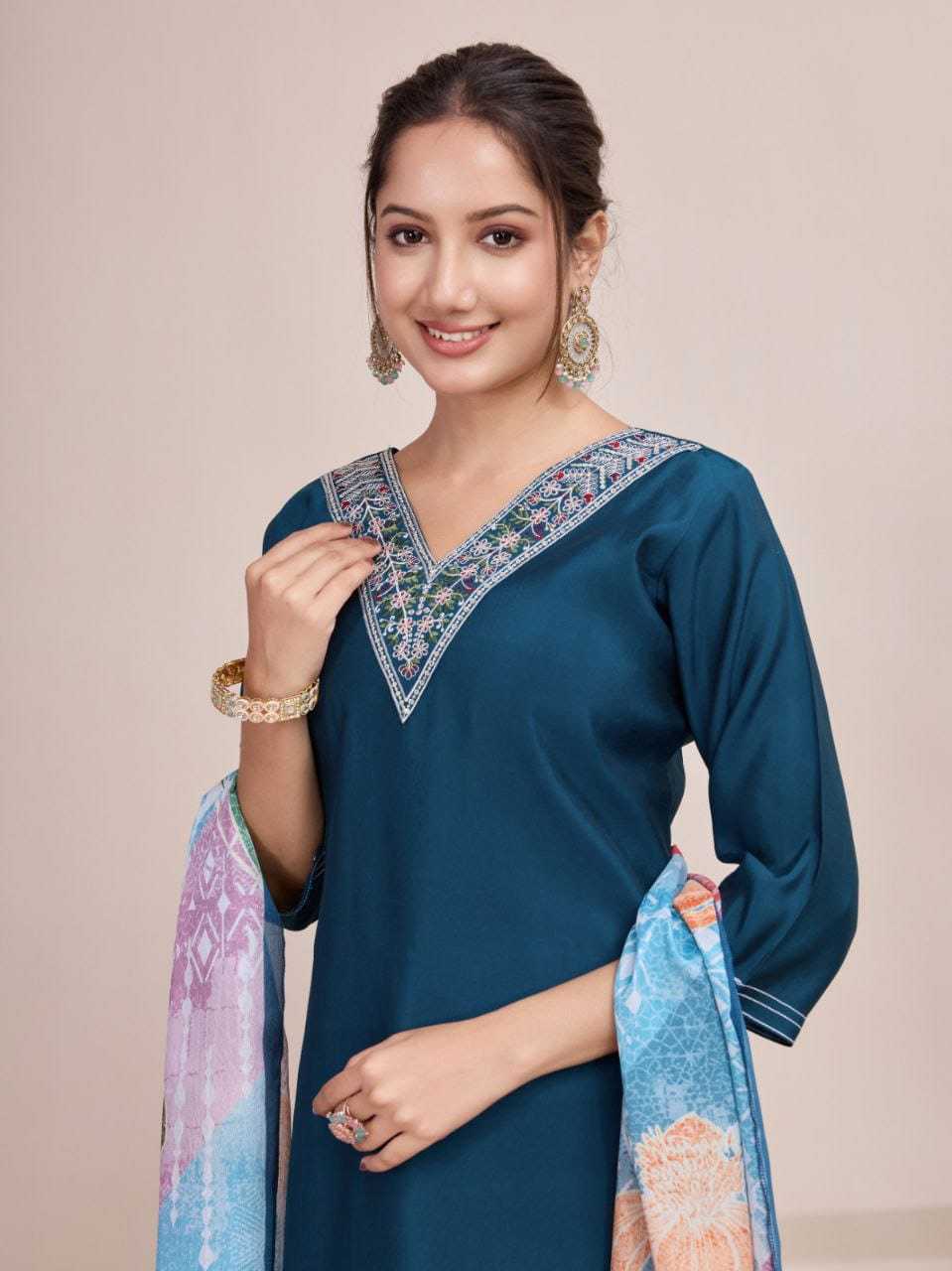 Ynf Chanderi Soft RIN222 BS-88 Kurti Wholesale Designer Kurtis Printed Kurtis Embroidered Kurtis Manufacturer