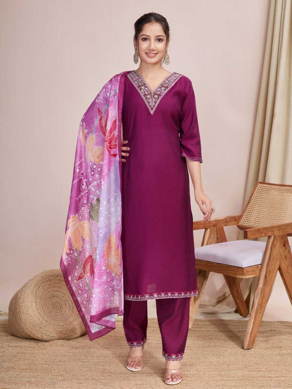 Ynf Chanderi Soft RIN222 BS-88 Kurti Wholesale Designer Kurtis Printed Kurtis Embroidered Kurtis Manufacturer
