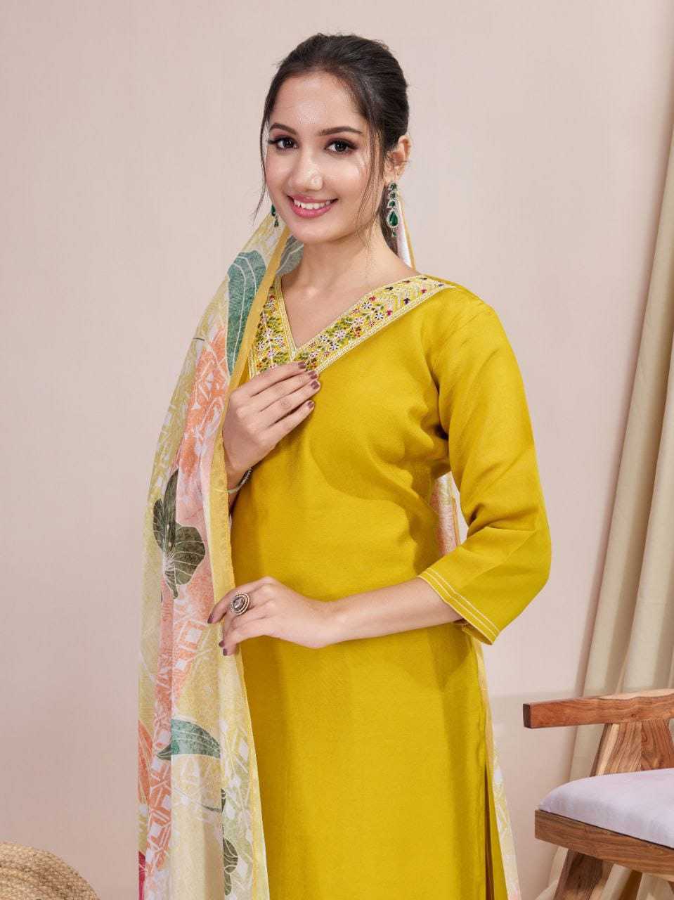 Ynf Chanderi Soft RIN222 BS-88 Kurti Wholesale Designer Kurtis Printed Kurtis Embroidered Kurtis Manufacturer