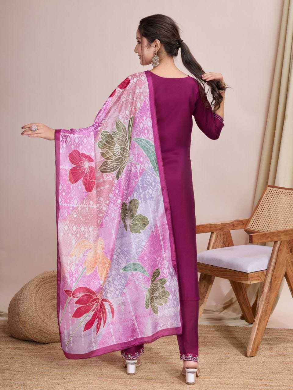 Ynf Chanderi Soft RIN222 BS-88 Kurti Wholesale Designer Kurtis Printed Kurtis Embroidered Kurtis Manufacturer
