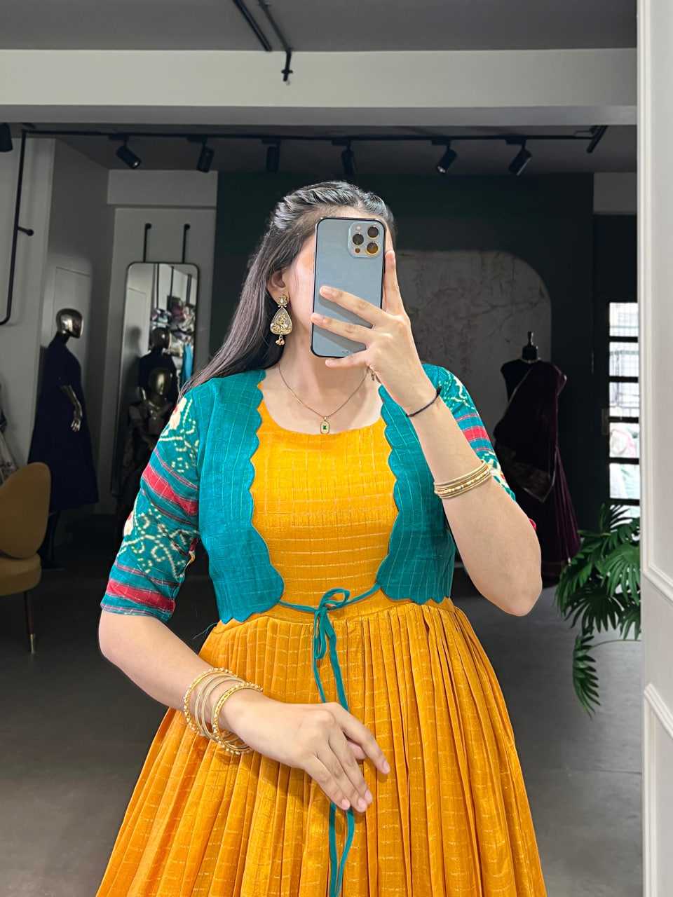 Ynf Chex Silk KESH134 5028 Gowns Wedding Collections Festive Collections Wholesale Printed Gowns Designer Gowns Indo-Western Gown With Jacket Manufacturer