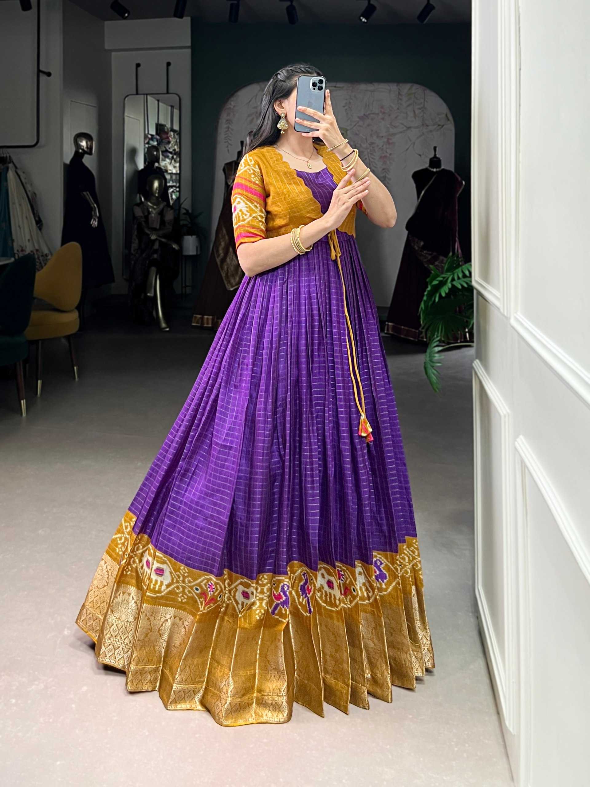 Ynf Chex Silk KESH134 5028 Gowns Wedding Collections Festive Collections Wholesale Printed Gowns Designer Gowns Indo-Western Gown With Jacket Manufacturer