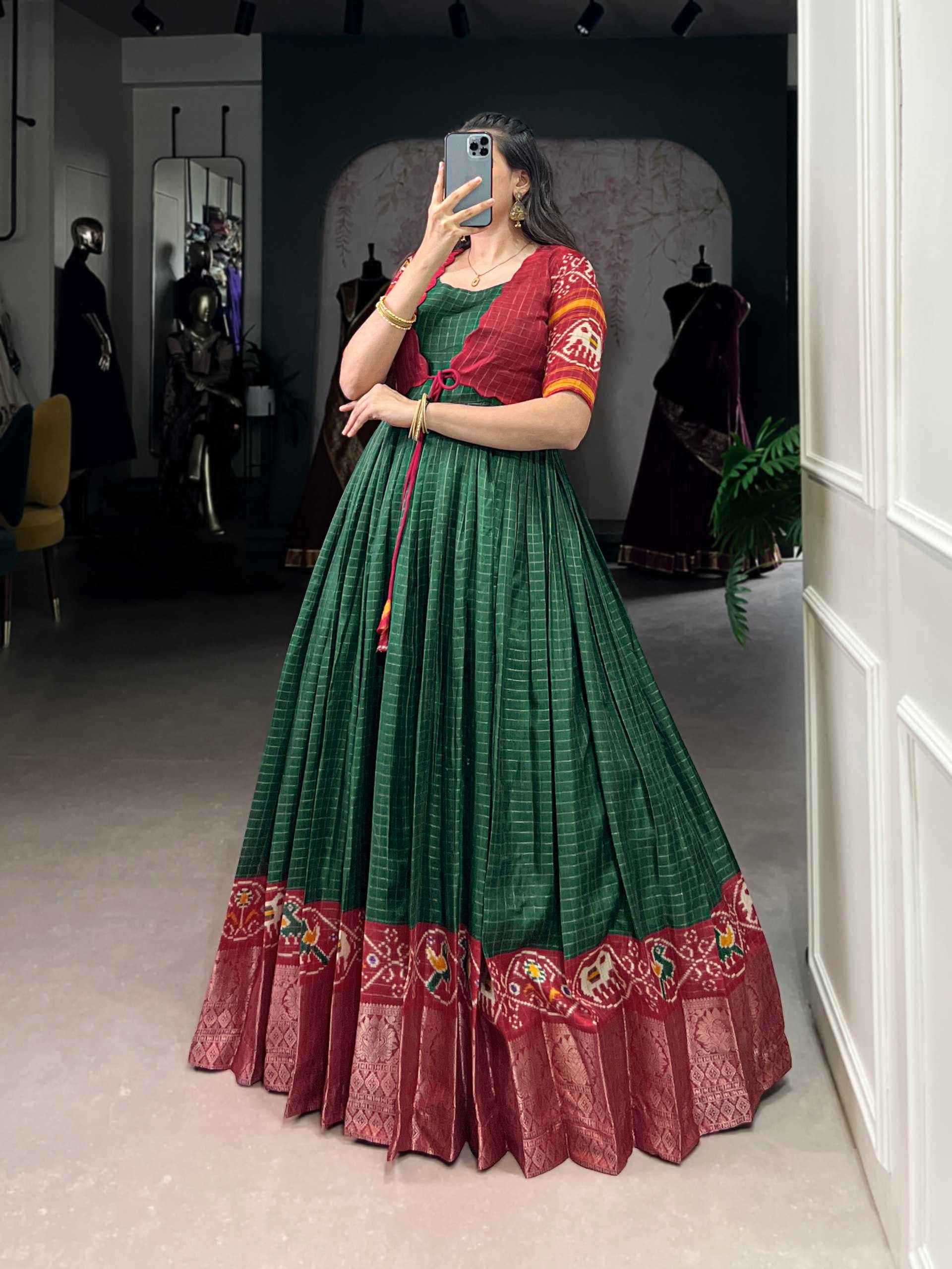 Ynf Chex Silk KESH134 5028 Gowns Wedding Collections Festive Collections Wholesale Printed Gowns Designer Gowns Indo-Western Gown With Jacket Manufacturer