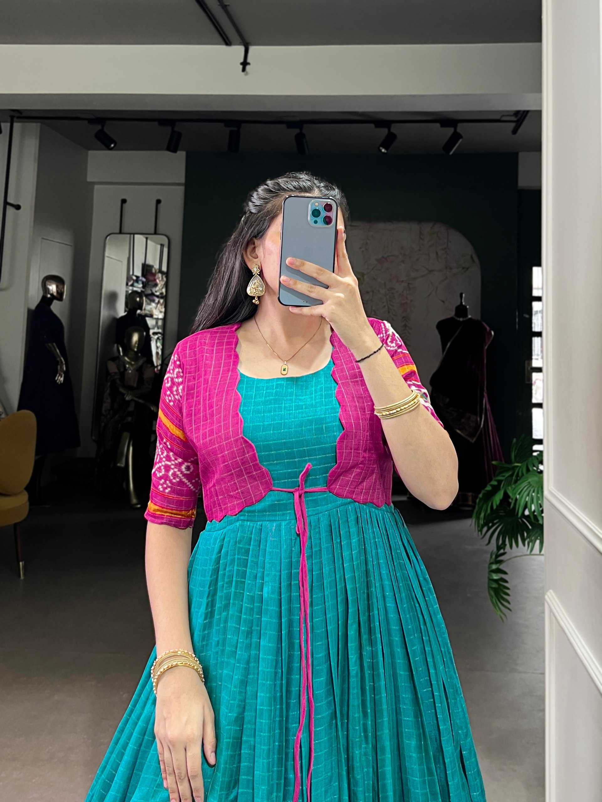 Ynf Chex Silk KESH134 5028 Gowns Wedding Collections Festive Collections Wholesale Printed Gowns Designer Gowns Indo-Western Gown With Jacket Manufacturer