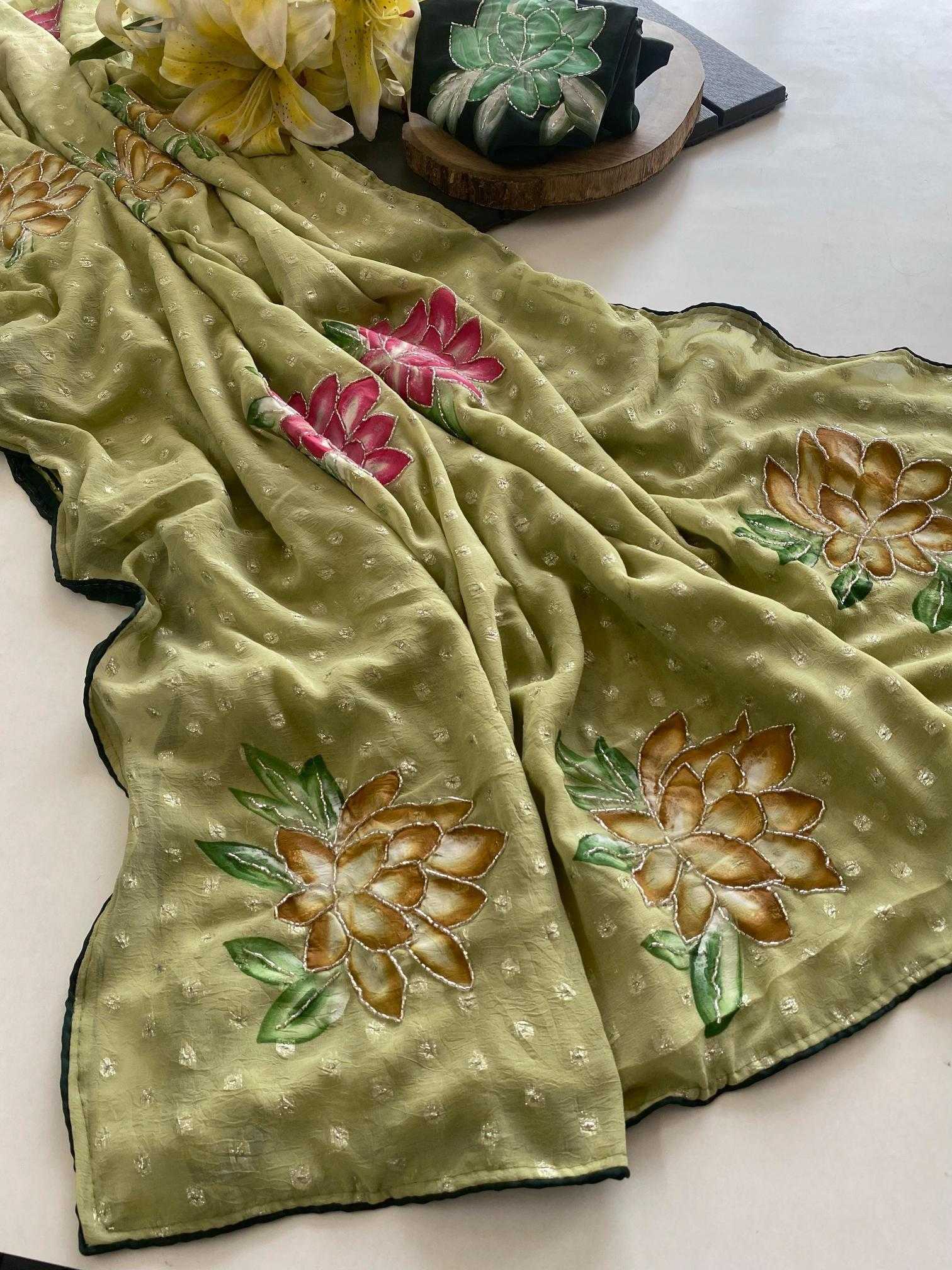 Ynf Chiffon KESH249 Mohini Sarees Wholesale Chiffon Sarees Hand Work Sarees Butta Sarees Manufacturer
