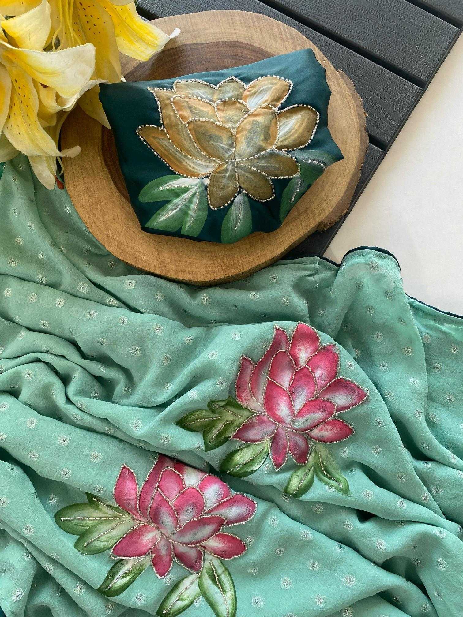 Ynf Chiffon KESH249 Mohini Sarees Wholesale Chiffon Sarees Hand Work Sarees Butta Sarees Manufacturer