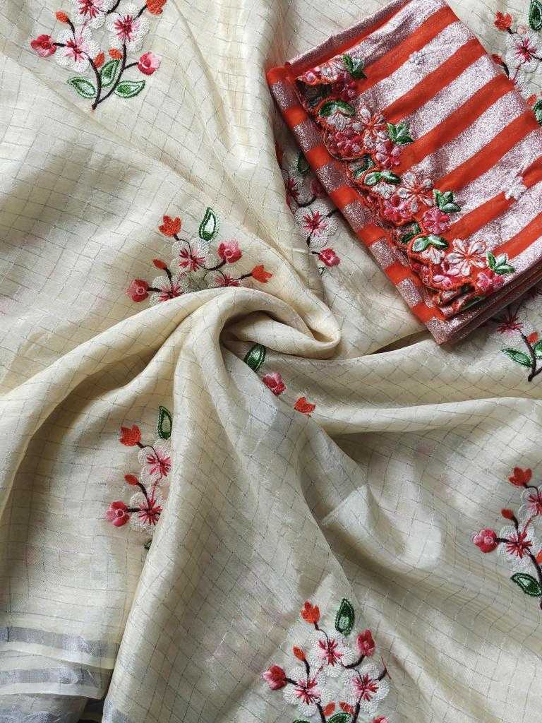 Ynf Chiffon KESH249 Ranjana Sarees Festive Collections Wholesale Embroidered Sarees White Sarees Onam Collections Manufacturer
