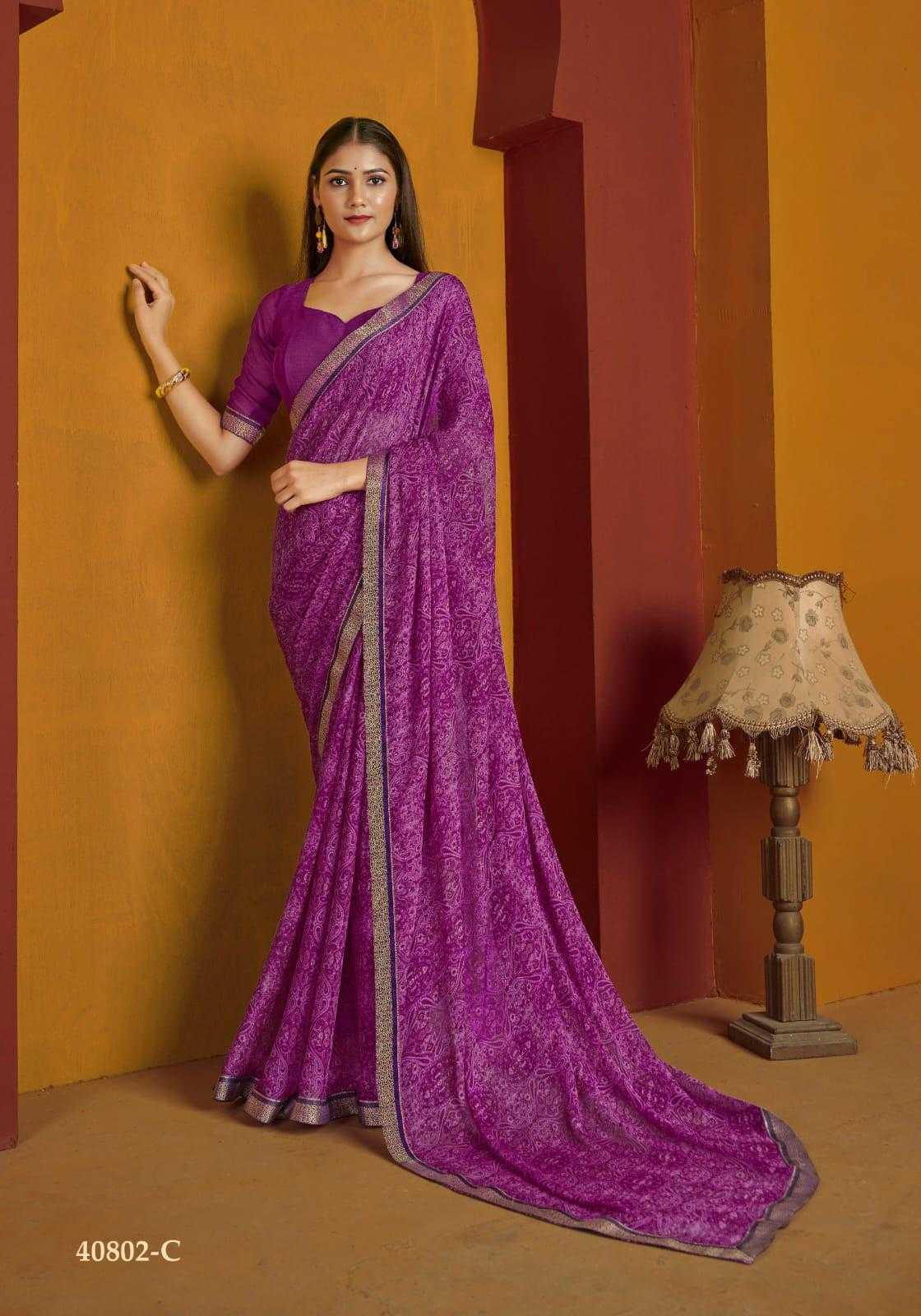 Ynf Chiffon KESH522 128 Sarees Wholesale Chiffon Sarees Manufacturer