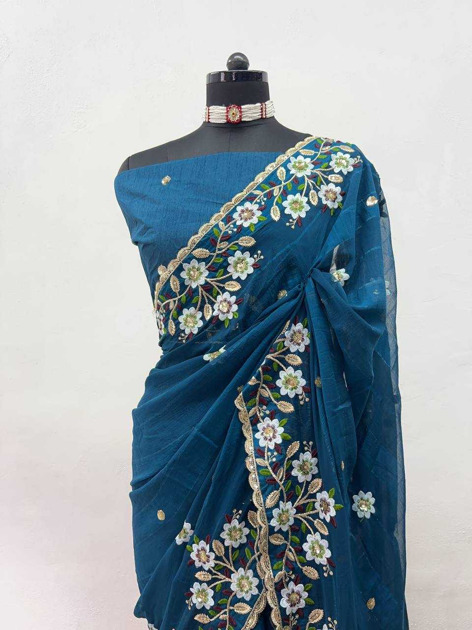 Ynf Chiffon KESH543 108 Sarees Wholesale Party Wear Sarees Fancy Sarees Embroidered Sarees Manufacturer