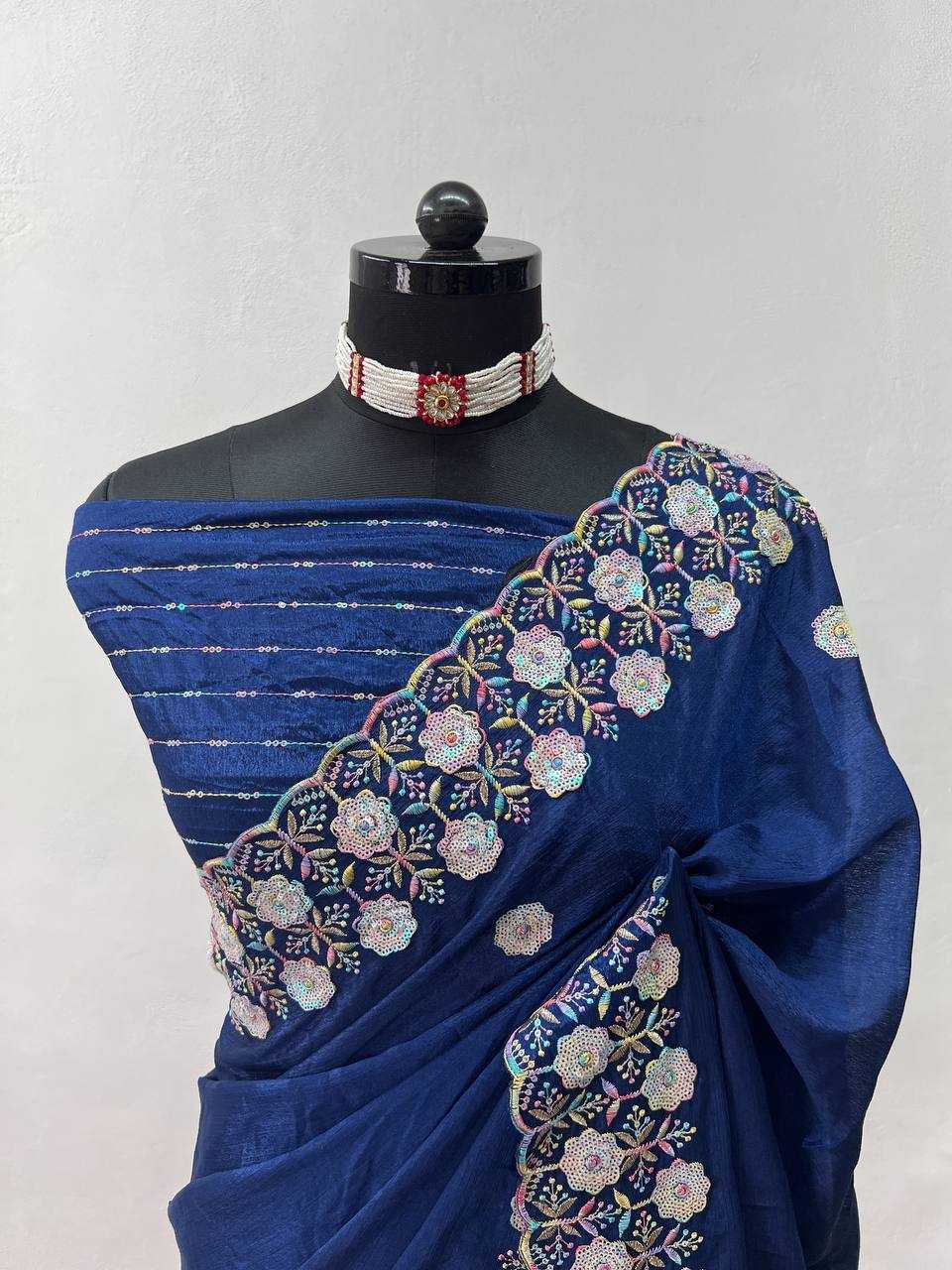Ynf Chiffon KESH543 108 Sarees Wholesale Party Wear Sarees Fancy Sarees Embroidered Sarees Manufacturer