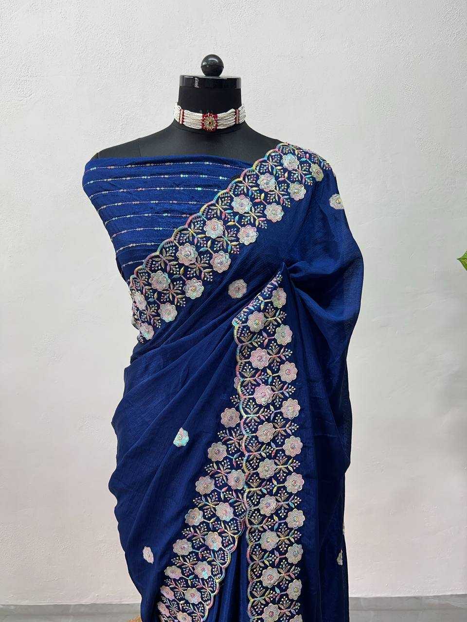 Ynf Chiffon KESH543 108 Sarees Wholesale Party Wear Sarees Fancy Sarees Embroidered Sarees Manufacturer
