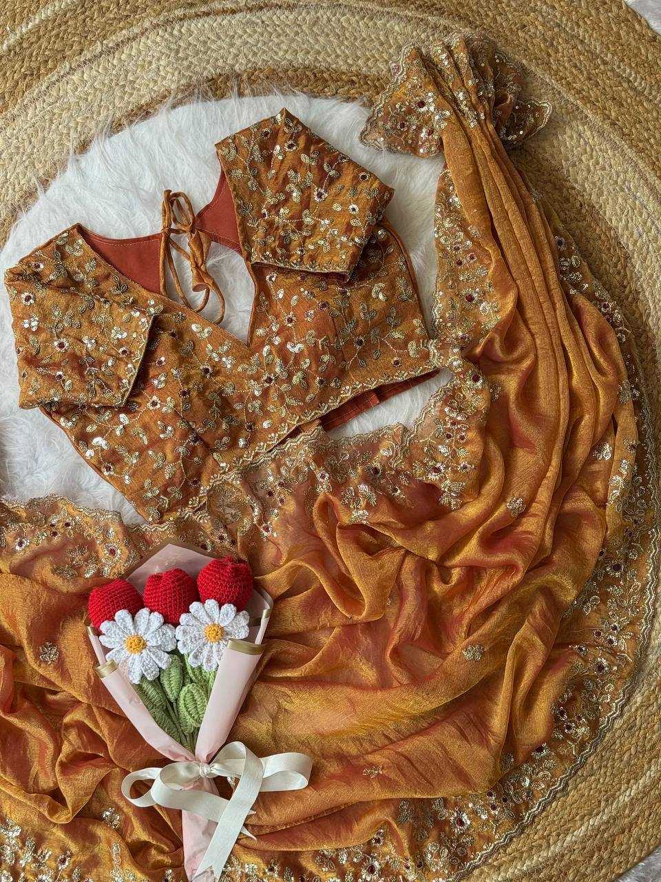 Ynf Chiffon RIN105 MISTY Sarees Wholesale Sequence Sarees Embroidered Sarees Manufacturer