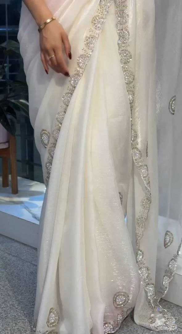 Ynf Chiffon RIN112 Fluid Drape Sarees Wholesale Designer Sarees Party Wear Sarees Fancy Sarees White Sarees Manufacturer