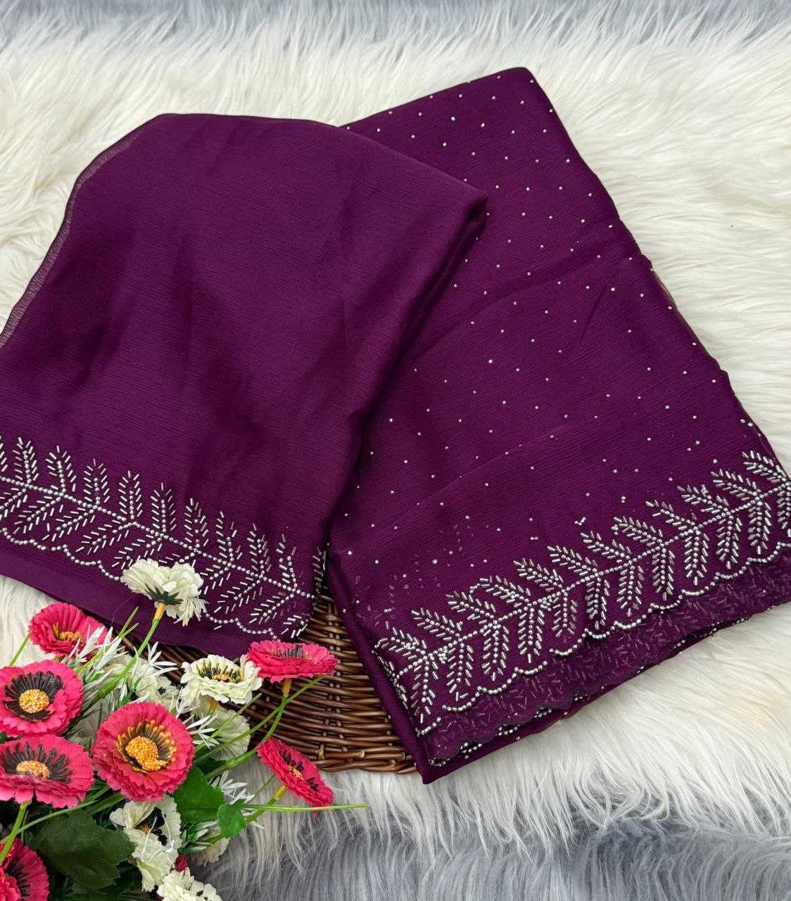 Ynf Chiffon RIN171 905 Sarees Wedding Collections Festive Collections Wholesale Chiffon Sarees Cutwork Saree Sarees With Blouse Manufacturer