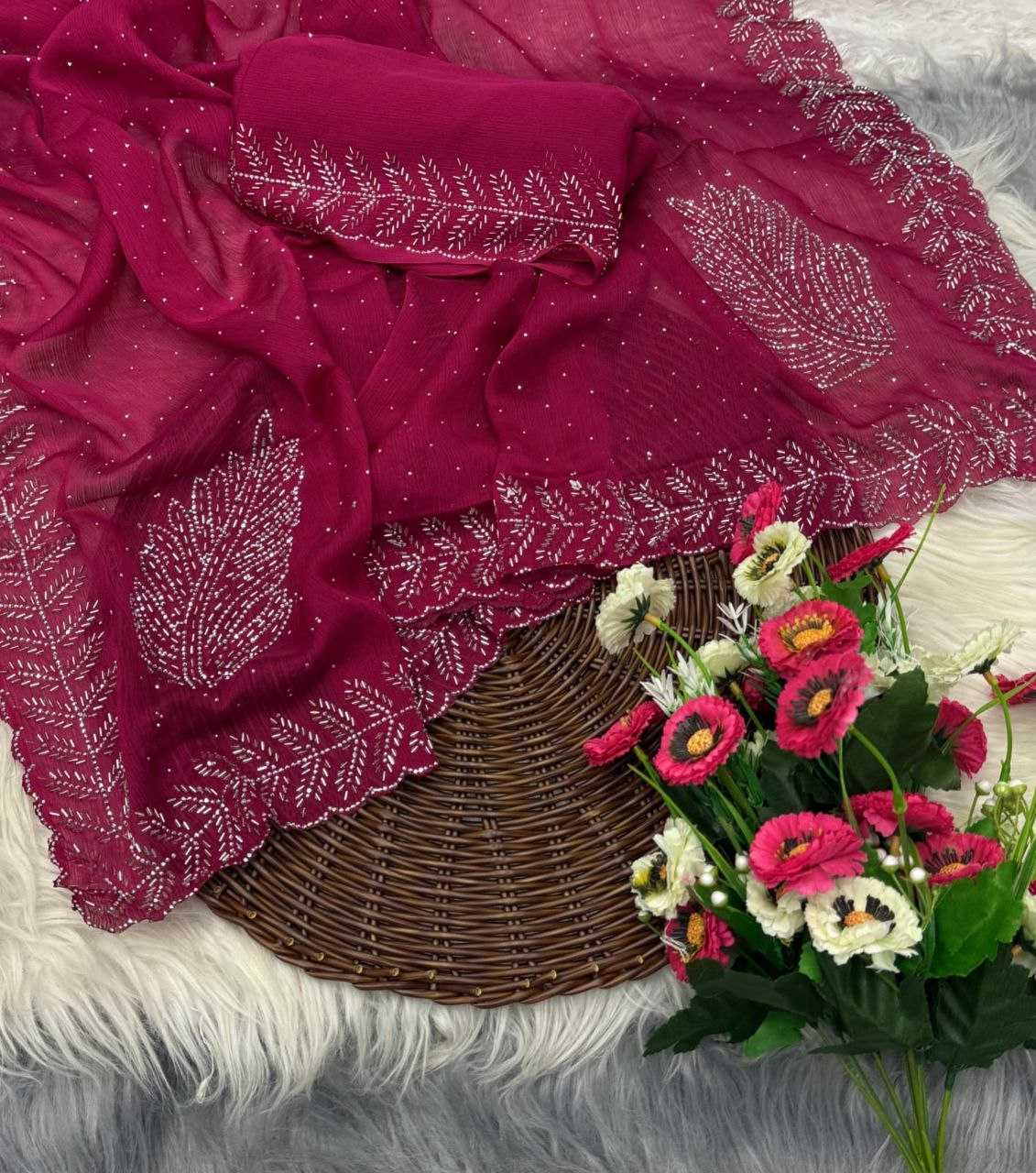 Ynf Chiffon RIN171 905 Sarees Wedding Collections Festive Collections Wholesale Chiffon Sarees Cutwork Saree Sarees With Blouse Manufacturer