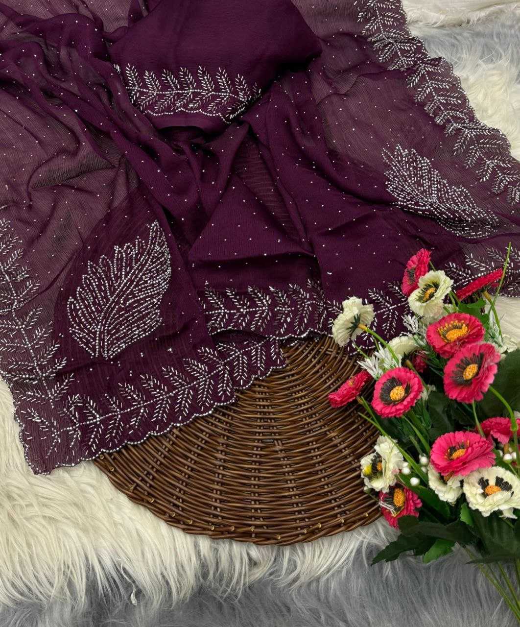 Ynf Chiffon RIN171 905 Sarees Wedding Collections Festive Collections Wholesale Chiffon Sarees Cutwork Saree Sarees With Blouse Manufacturer